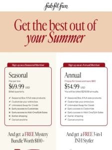 Make the best out of your summer with a free gift from us