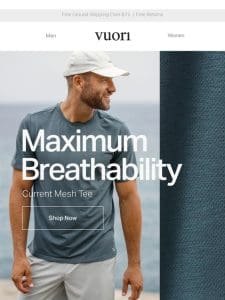 Maximum breathability: Current Mesh Tee