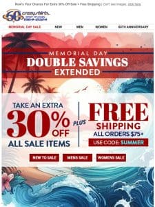 Memorial Day Double Savings – Extended One More Day!