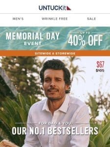 Memorial Day Event: 25% Off Bestselling Shirts