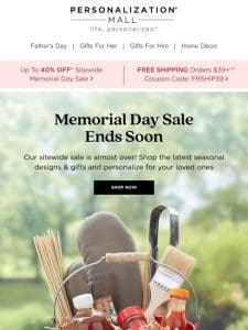 Memorial Day Sale Ends Soon