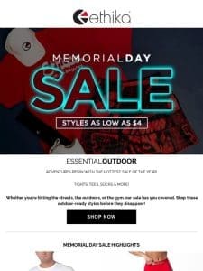 Memorial Day Sale: Outdoor Essentials!