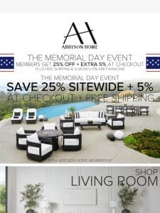 Memorial Day | Save 25%+ Sitewide!