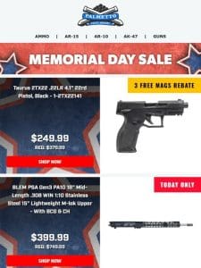Memorial Day Weekend Deals on Geissele Triggers， Franklin Armory， PSA PA10 Uppers， & More!