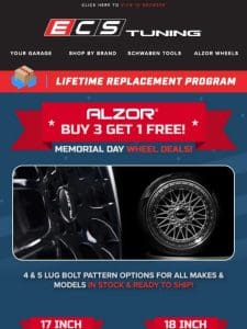 Memorial Day Wheel Deals – Buy 3 Get 1 Free Alzor Wheels!