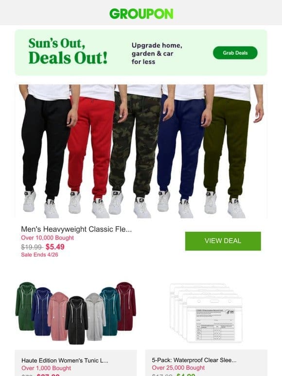 Men’s Heavyweight Classic Fleece-Lined Jogger Sweatpants (Sizes S-2XL) and More