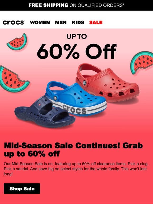 Mid-Season Sale Continues! Grab up to 60% off