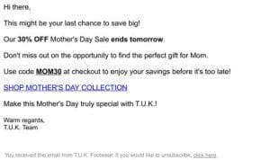 Mother’s Day Sale Ends Tomorrow!