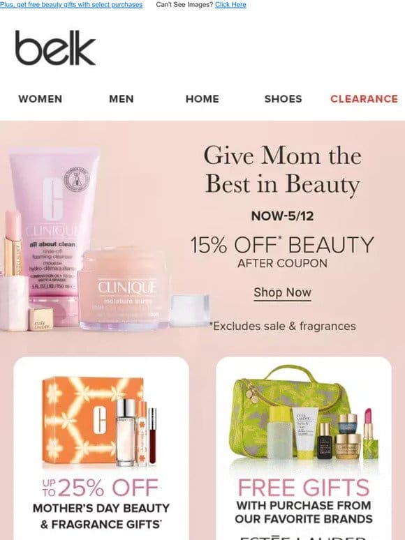 Mother’s Day is this weekend! Save 15% on beauty gifts