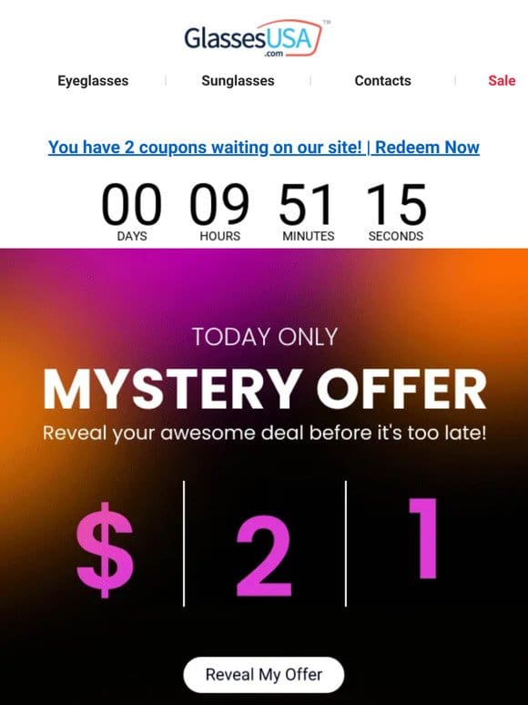Mystery Sale starts now ? Open ASAP & reveal your deal!