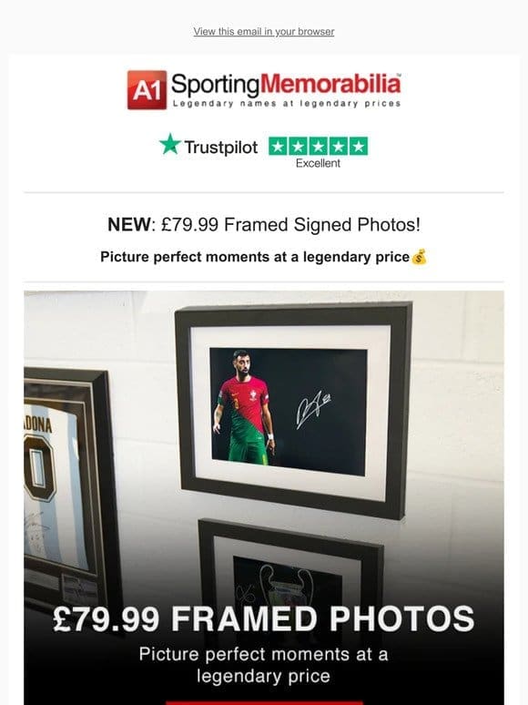 NEW: £79.99 Framed Signed Photos!