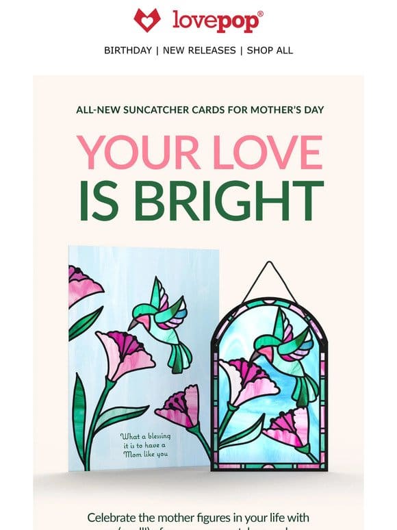 NEW Suncatcher cards for Mother’s Day