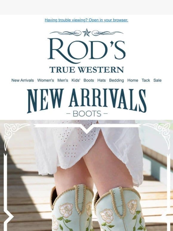 NEW Western Boots， Sandals & More!