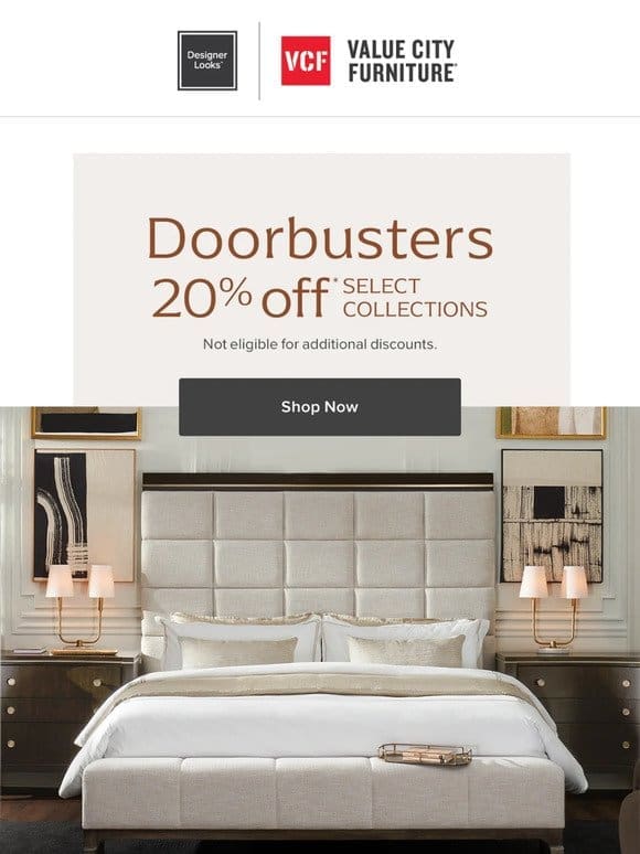Need a pick-me-up? Try 20% off Doorbusters.