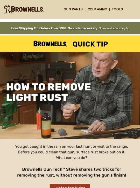 Need to remove some light rust from a firearm?