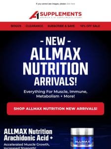 New Allmax Nutrition Arrivals!
