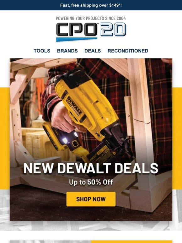 New Deals from DEWALT – Up to 50% Off!