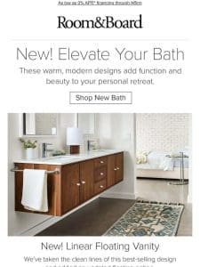New! Fresh designs for modern bathrooms