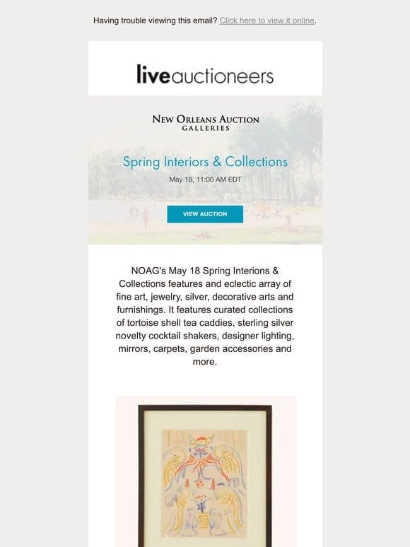 New Orleans Auction Galleries | Spring Interiors & Collections