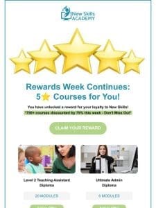 New Skills Rewards: 5⭐ Courses!