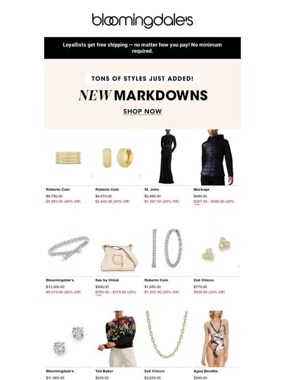 New markdowns to shop now