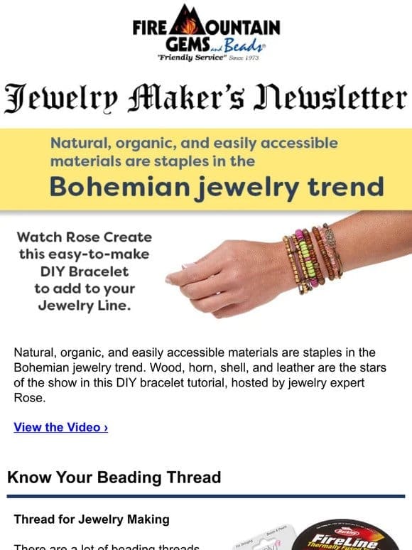 Newsletter for Jewelry Makers: Bead Beautiful Boho Bracelets