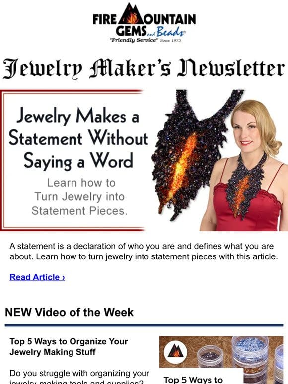 Newsletter for Jewelry Makers: Statement Jewelry