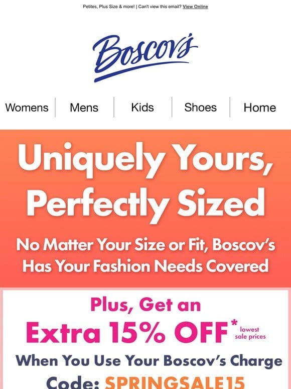 No Matter Your Size or Fit， Boscov’s Has Your Fashion Covered