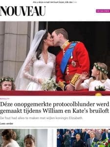 Nouveau | Déze onopgemerkte protocolblunder werd gemaakt tijdens William en Kate’s bruiloft