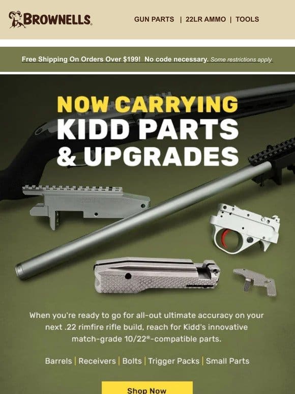 Now Carrying Kidd Innovative Design | 10/22-compatible Parts