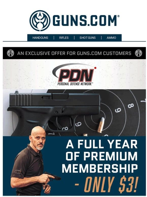 ? ONLY $3! ? Grab A Full Year of Professional Firearm Instruction!
