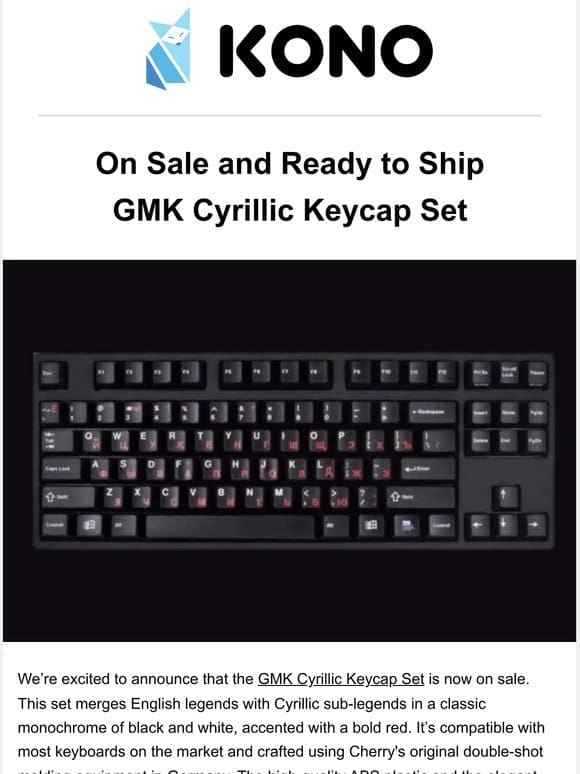 On Sale and Ready to Ship: GMK Cyrillic Keycap Set ?