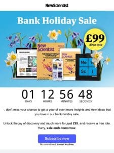 One day left in our bank holiday sale!