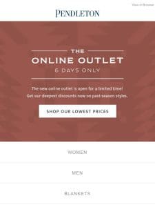 Online Outlet is open!