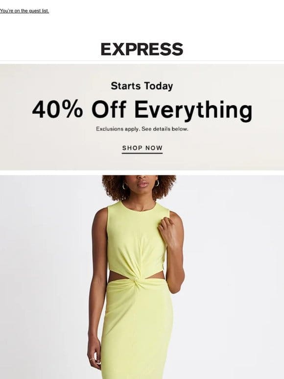 Online exclusive! 40% off summer party dresses