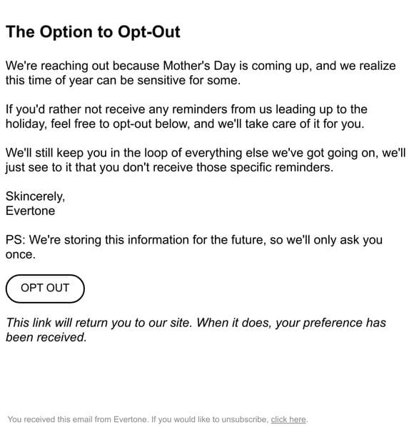 Option to opt out.