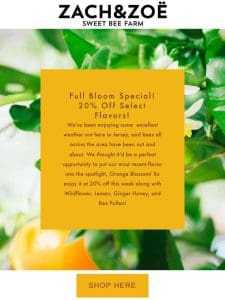 Orange Blossom in Bloom!   20% Off Select Flavors!