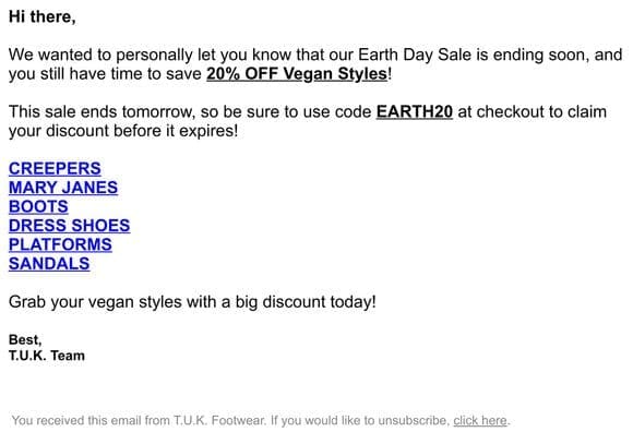 Our 20% OFF Earth Day Sale Ends Tomorrow!