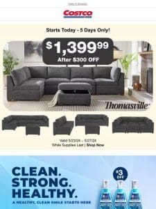 Our Member’s Favorite Sectional $300 OFF 5 Days Only!