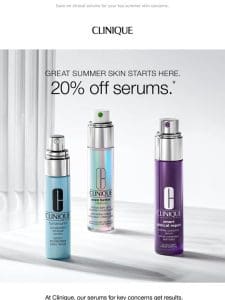 Our bestselling serums are 20% off today.