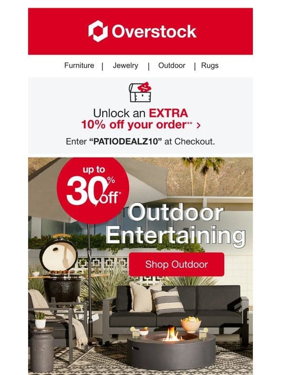 Outdoor Entertainment Time! Up to 30% Off All Your Patio Hosting Essentials