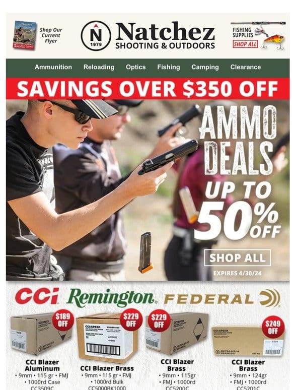 Over $350 in Savings on Ammo Deals!