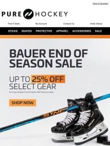PRICE DROP! Bauer Supreme Mach Skates & Nexus Sync Sticks Now Up To 25% Off