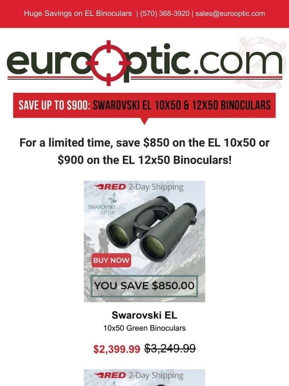 PRICE DROP: Swarovski EL 10×50 & 12×50 Binoculars!