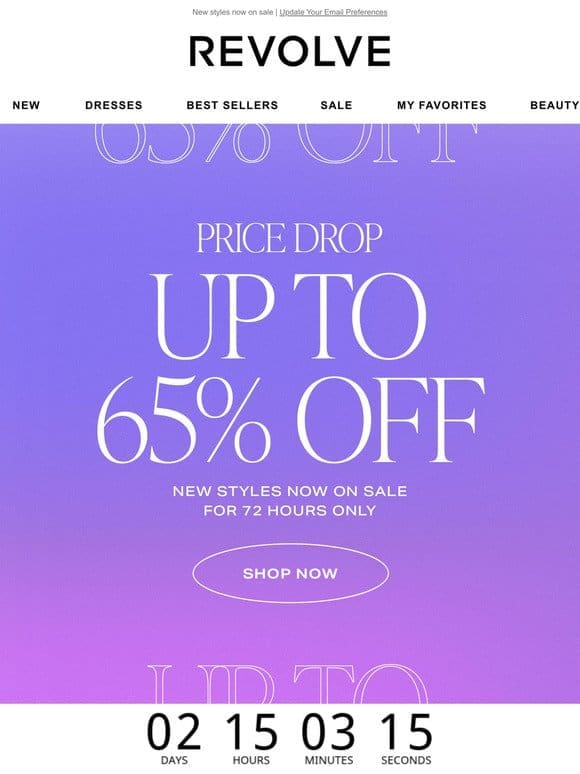 PRICE DROP: Up to 65% Off