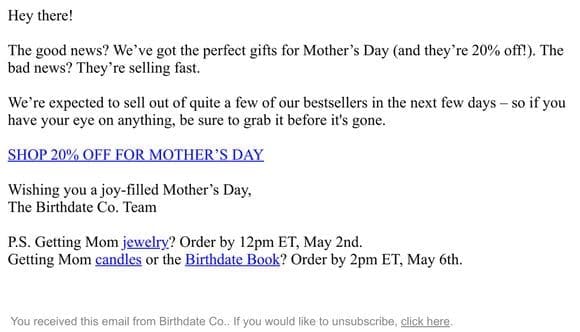 PSA: Mother’s Day gifts are going fast