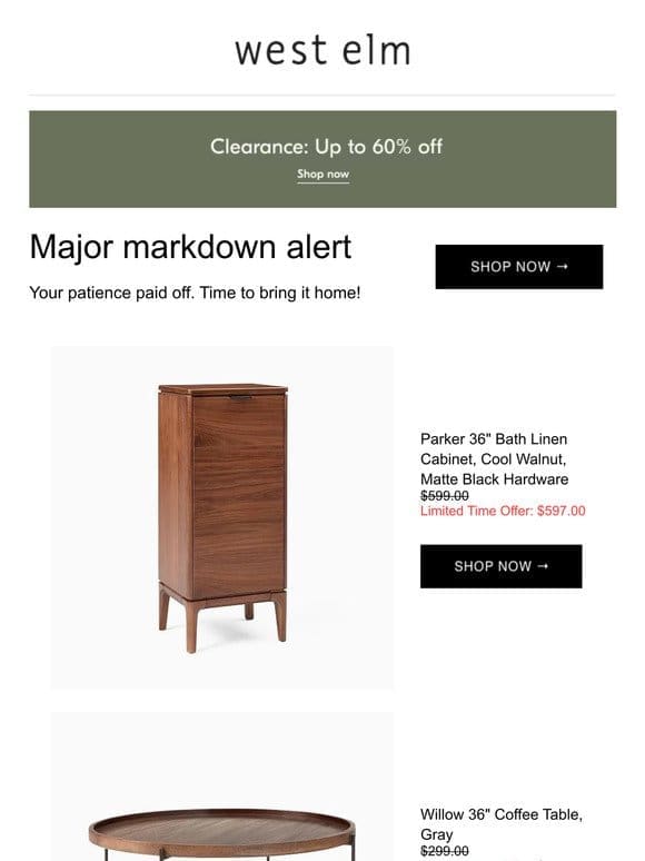 Parker Linen Cabinet is on *sale* but going fast + up to 60% off clearance!