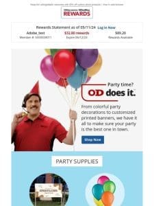 Party Supplies， games & more? OD does it.™