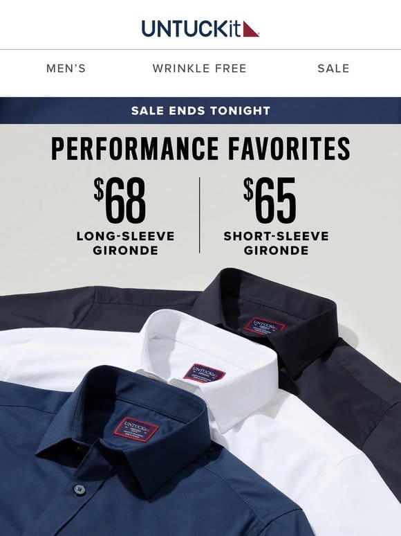 Performance Shirts From $50 Ends Tonight⏳