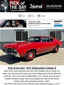 Pick of the Day: 1971 Oldsmobile Cutlass S